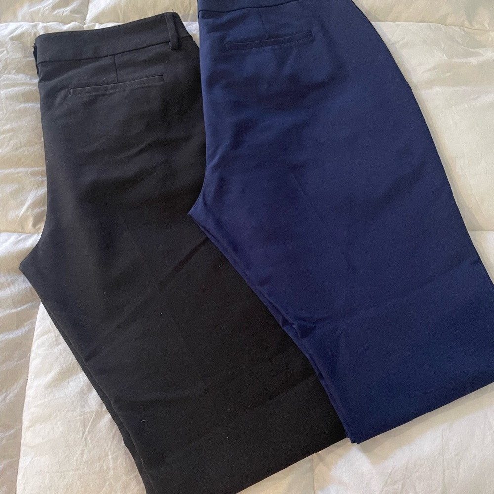 Liverpool pants - 2 pairs. Size 8/29 petite. Black and Blue Slacks (stitch fix)